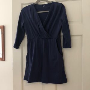 Garnet Hill navy blue wrap tunic size S